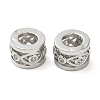 Rack Plating Brass Cubic Zirconia Hollow Column European Beads KK-Z033-25P-1
