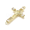 Brass Micro Pave Clear Cubic Zirconia Religion Crucifix Cross Connector Charms LS-KK-Z100-22G-01-2
