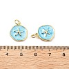 Brass Enamel Charms KK-L237-022G-02-3