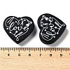 Food Grade Heart with Word Love Silicone Focal Beads SIL-NH0001-01A-3
