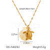Ocean Theme Natural Shell & 304 Stainless Steel Pendant Dapped Chain Necklaces for Women FS-WG58500-10-1