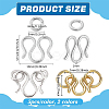 10Pcs 2 Colors 999 Fine Silver Hook Clasps STAS-PH0006-25-2