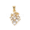 Brass Pave Cubic Zirconia Pendants KK-F919-28G-03-1