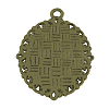 Tibetan Style Oval Alloy Pendant Cabochon Settings TIBEP-Q054-44AB-NR-2