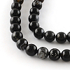 Dyed & Heated Natural Black Agate Round Bead Strands G-R342-4mm-01-2