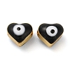 Golden Tone Brass Enamel Beads KK-E048-04G-02-2