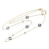 304 Stainless Steel Blue & White Enamel Evil Eye Link Chain Long Necklaces NJEW-V001-02G-4