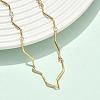 Twisted 304 Stainless Steel Bar Link Chains Bracelets for Women BJEW-D456-04G-2