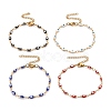 Enamel Horse Eye Link Chains Bracelet BJEW-P271-05G-1