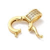 Brass Micro Pave Clear Cubic Zirconia Twister Clasps KK-Q772-15G-3