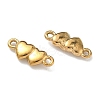304 Stainless Steel Couple Heart Links Connector Charms STAS-D211-14C-G-2