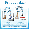 2Pcs 2 Styles Wood Beaded Hanging Ornaments HJEW-GF0001-56A-2