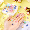 90Pcs 9 Colors Cross Transparent Spray Paint Glass Pendants PALLOY-TAC0169-6