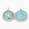Synthetic Turquoise Pendants G-S292-10B-P-2