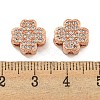 Brass Cubic Zirconia Beads KKB-L215-031RG-3
