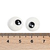 White and Black Flat Round Cartoon Resin Cabochons LS-CRES-Q009-01G-2