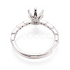 Rhodium Plated 925 Sterling Silver Micro Pave Cubic Zirconia Engagement Solitaire Ring Settings STER-N016-77P-3