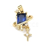 Brass Micro Pave Cubic Zirconia Pendants KK-D235-18G-1
