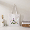 Flower Pattern DIY Canvas Women's Shoulder Bag Making Kits DIY-WH0349-356A-5