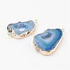 Electroplate Natural Druzy Geode Quartz Crystal Links connectors G-K189-04-2