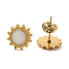 Ion Plating(IP) 304 Stainless Steel Flower Stud Earrings EJEW-C114-07B-G-1