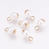 Imitation Pearl Charms IFIN-K038-03LG-2