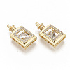 Brass Micro Pave Clear Cubic Zirconia Pendants X-ZIRC-T011-17G-NF-2