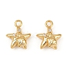 Ocean Theme Brass Micro Pave Cubic Zirconia Charms KK-F902-08F-G-1