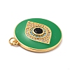 Real 18K Gold Plated Brass Micro Pave Cubic Zirconia Pendants ZIRC-L100-084G-02-4