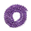 Natural Amethyst Round Bead Strands G-M212-4mm-01B-5