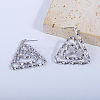 Triangle Spiral Pattern Brass Stud Earrings FT5549-1