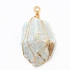Rough Raw Natural Gemstone Pendants PALLOY-JF00506-2