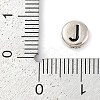 925 Sterling Silver Flat Round with Letter Beads LS-STER-G044-01AS-J-3