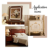 Rubber Wood Flower Carved Corner Decor AJEW-FH0009-26-5
