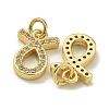 Rack Plating Brass Micro Pave Cubic Zirconia Pendants KK-K386-02I-G-2