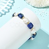 Natural Lapis Lazuli & Keshi Pearl Beaded Bracelets for Women BJEW-JB14007-02-2
