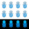 12Pcs Luminous Translucent Resin Sea Animal Cabochons RESI-TA0004-56F-1