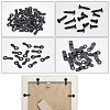 120Sets 3 Style Iron Picture Frame Turn Button AJEW-GF0004-47-6