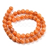 Natural Orange Calcite Dyed Beads Strands G-P503-8MM-11-3