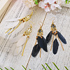 2Pairs 2 Colors Feather Chandelier Earrings EJEW-TA0001-81B-4