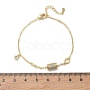 Brass Micro Pave Clear Cubic Zirconia Column Charm Bracelets KK-CBA6980-26G-5