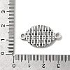 Antique Silver Tibetan Style Alloy Flat Oval Cabochon Connector Settings X-TIBE-M022-06AS-4