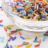 Transparent Colours Rainbow Glass Bugle Beads TSDB6MM-M-1