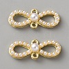 Alloy & White Plastic Pearl Links Connector Charms FIND-WH0365-082G-04-1