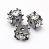 Brass Micro Pave Grade AAA Cubic Zirconia Beads KK-P126-02B-NR-1