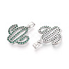 Brass Micro Pave Cubic Zirconia Pendants KK-N257-71P-2