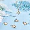 10Pcs Christmas Themed Brass Micro Pave Clear Cubic Zirconia Pendants ZIRC-BBC0002-87-4