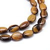 Natural Tiger Eye Flat Oval Bead Strands G-M206-19-3