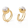 Adjustable Natural Pearl Cuff Rings RJEW-L095-G01-G-3