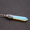 Opalite Faceted Bullet Point Pendant Necklaces FS-WG32EE9-01-1